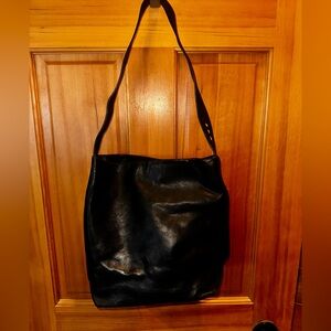 Quality Francesco Biasia Black Leather Shoulder Messenger Bag